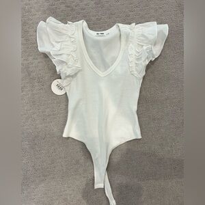 White Ruffled Bodysuit
